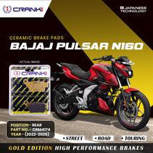 Load image into Gallery viewer, Ceramic Brake Pad For Bajaj Pulsar N160 (2022-2025) - Rear - CRM4174 - 1 Set - CRANK1