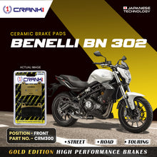 Load image into Gallery viewer, Ceramic Brake Pad For Benelli BN302 - Front - CRM300 - 1 Set - CRANK1