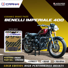 Load image into Gallery viewer, Ceramic Brake Pad For Benelli Imperiale 400 - Front - CRM400 - 1 Set - CRANK1