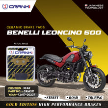 Load image into Gallery viewer, Ceramic Brake Pad For Benelli Leoncino 500 (2017-2020) - Rear - CRM371 - 1 Set - Crank1