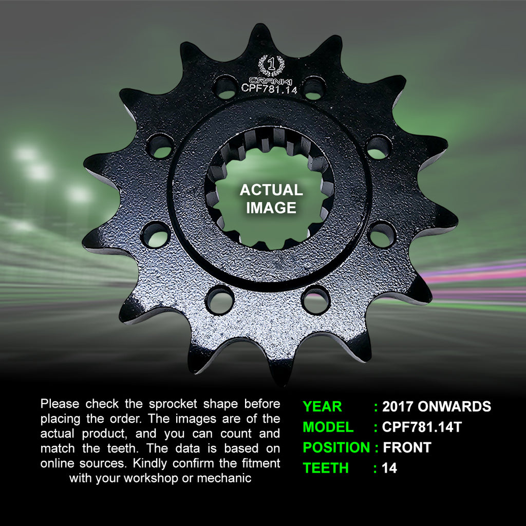 Chain And Sprocket Kit For Benelli TRK 502 (2017 Onwards) - CRANK1