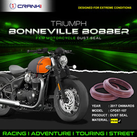 Fork Dust Seals Pair For Triumph Bonneville Bobber (2017 Onwards) - CPD57-107 - CRANK1