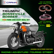 Load image into Gallery viewer, Fork And Dust Seals Kit For Triumph Bonneville Bobber (2017 Onwards) - CRANK1