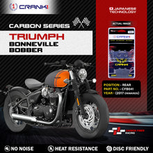 Load image into Gallery viewer, Carbon Brake Pads For Triumph Bonneville Bobber (2017 Onwards) - Rear - CFB041 - 1 Set - CRANK1