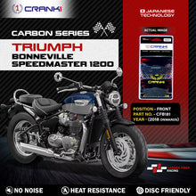 Load image into Gallery viewer, Carbon Brake Pads For Triumph Bonneville Speedmaster 1200 (2018 Onwards) - Front - CFB181 - 2 Sets - CRANK1