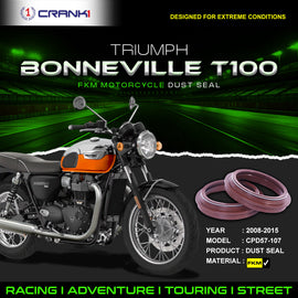 Fork Dust Seals Pair For Triumph Bonneville T100 (2008-2015) - CPD57-107 - CRANK1