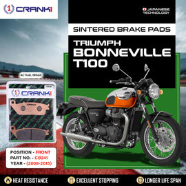 Sintered Brake Pads For Triumph Bonneville T100 (2008-2015) - Front - CB241 - 2 Sets Required - CRANK1