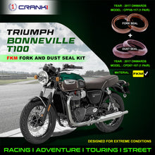 Load image into Gallery viewer, Fork And Dust Seals Kit For Triumph Bonneville T100 (2017 Onwards) - CRANK1