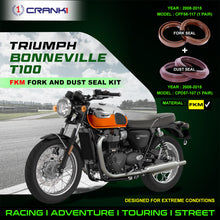 Load image into Gallery viewer, Fork And Dust Seals Kit For Triumph Bonneville T100 (2008-2015) - CRANK1