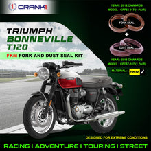 Load image into Gallery viewer, Fork And Dust Seals Kit For Triumph Bonneville T120 (2016 Onwards) - CRANK1