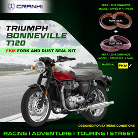 Fork And Dust Seals Kit For Triumph Bonneville T120 (2016 Onwards) - CRANK1