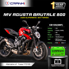 Load image into Gallery viewer, Battery For MV Agusta Brutale 800 (2016-2020) - CB10S - Factory Activated - CRANK1