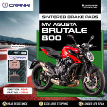 Load image into Gallery viewer, Sintered Brake Pads For MV Agusta Brutale 800 - Rear - CB662 - 1 Set - CRANK1
