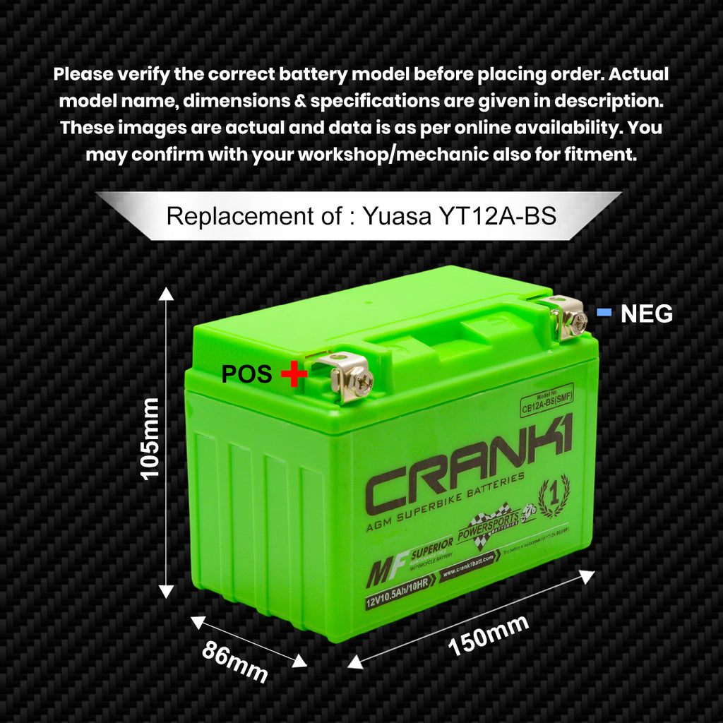 Battery For Aprilia RSV4 (2017-2025) - CB12A-BS - Factory Activated - CRANK1