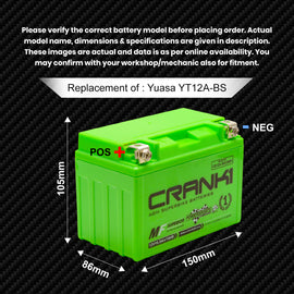 Battery For Aprilia RSV4 (2017-2025) - CB12A-BS - Factory Activated - CRANK1