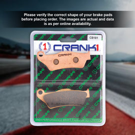 Sintered Brake Pads For Ducati Multistrada V2 (2015-2017) - Rear - CB181 - 1 Set - CRANK1