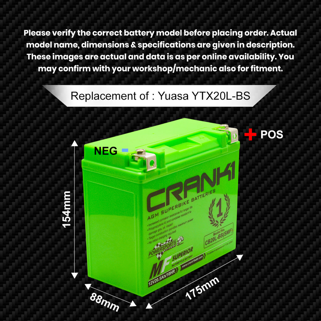 Battery For Harley Davidson Breakout 1690 (2010-2025) - CB20L-BS - Factory Activated - CRANK1