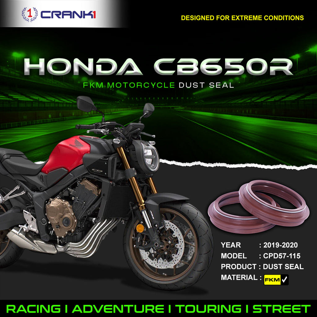 Fork Dust Seals Pair For Honda CB650R (2019-2020) - CPD57-115 - CRANK1