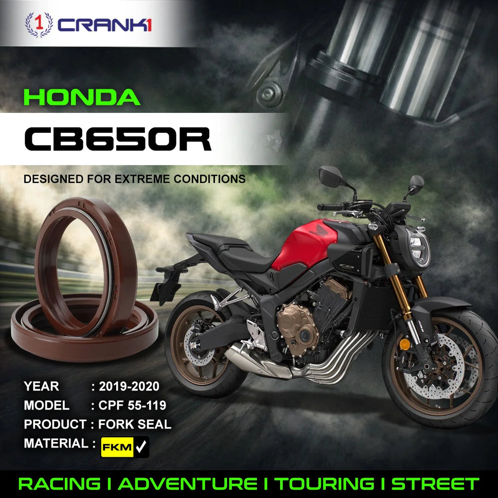 Fork Oil Seals Pair For Honda CB650R (2019-2020) - CPF55-119 - CRANK1