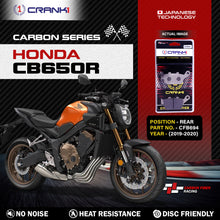 Load image into Gallery viewer, Carbon Brake Pads For Honda CB650R (2019-2020) - Rear - CFB694 - 1 Set - CRANK1