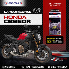 Load image into Gallery viewer, Carbon Brake Pads For Honda CB650R (2021-2023) - Rear - CFB694 - 1 Set - CRANK1