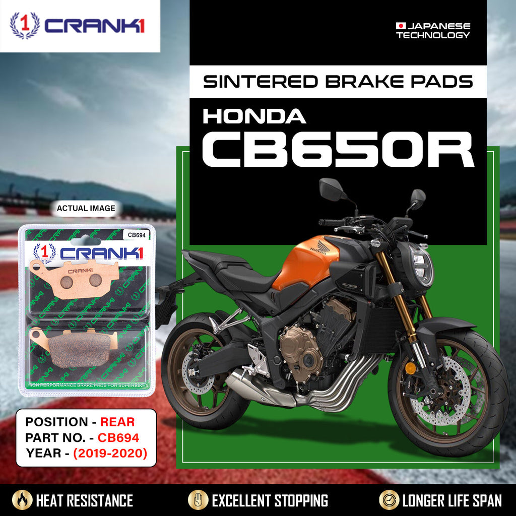 Sintered Brake Pads For Honda CB650RÂ  (2019-2020) - Rear - CB694 - 1 Set - CRANK1