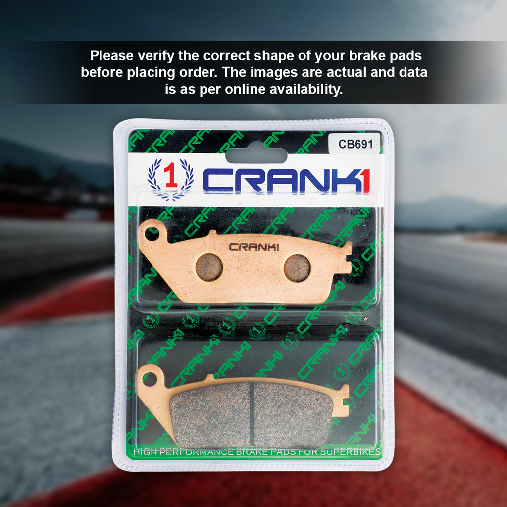 Sintered Brake Pads For Honda NC750X (2014 Onwards) - Front - CB691 - 1 Set - CRANK1