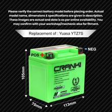Load image into Gallery viewer, Battery For Yamaha YZF-R6 (2017-2021) - CB7S-BS - Factory Activated - CRANK1
