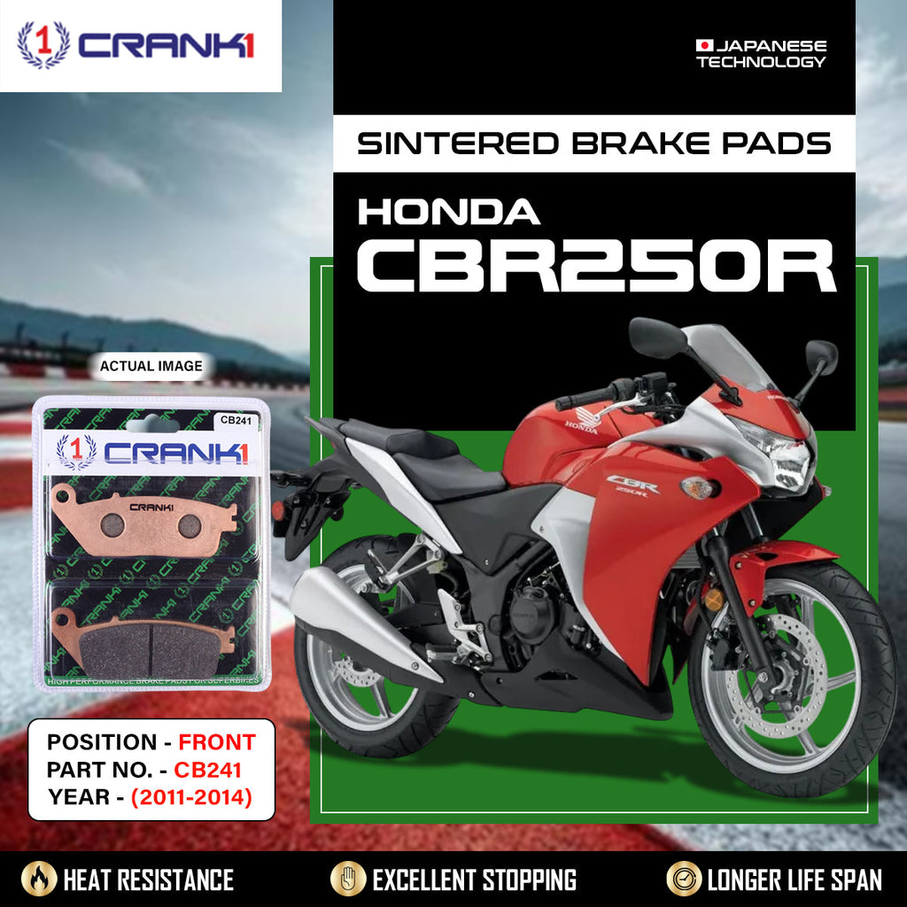 Sintered Brake Pads For Honda CBR250RÂ (2011-2014) - Front - CB241 - 1 Set - CRANK1