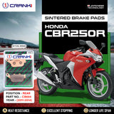 Sintered Brake Pads For Honda CBR250R (2011-2014) - Rear - CB694 - 1 Set - CRANK1
