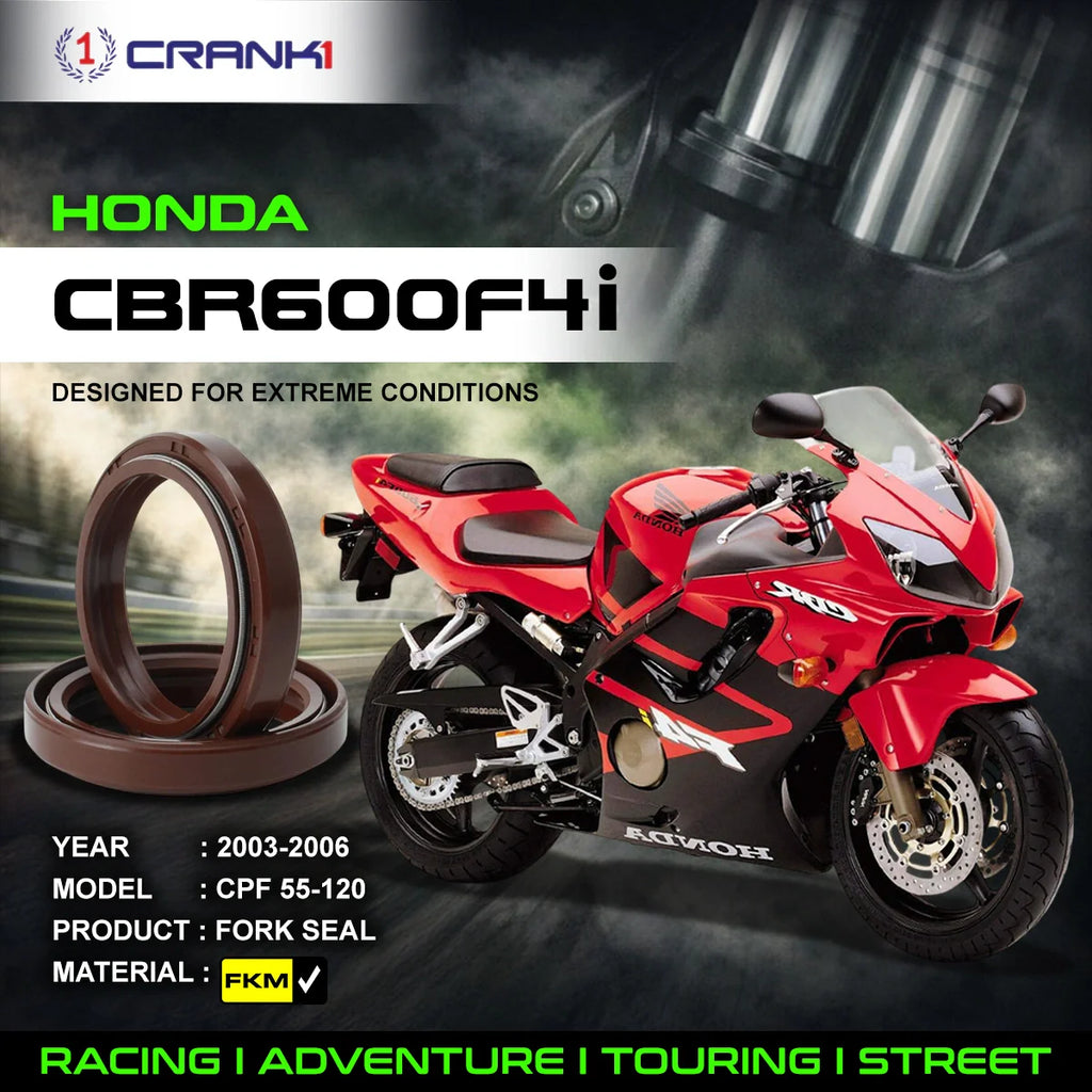 Fork Oil Seals Pair For Honda CBR600F4i (2003-2006) - CPF55-120 - CRANK1