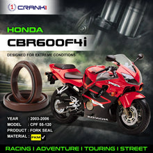Load image into Gallery viewer, Fork Oil Seals Pair For Honda CBR600F4i (2003-2006) - CPF55-120 - CRANK1