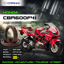 Fork Oil Seals Pair For Honda CBR600F4i (2003-2006) - CPF55-120 - CRANK1