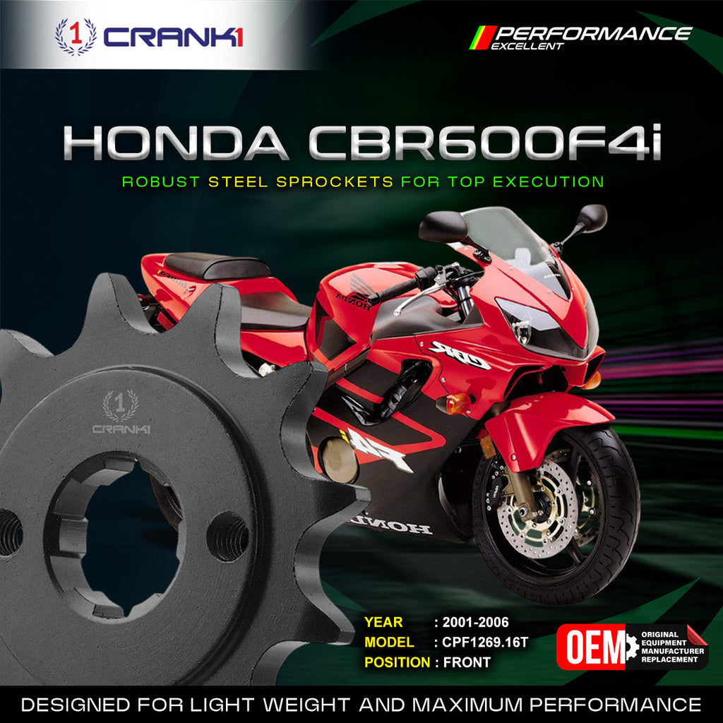 Sprocket For Honda CBR600F4i (2001-2006) - Front - CPF1269.16T - CRANK1