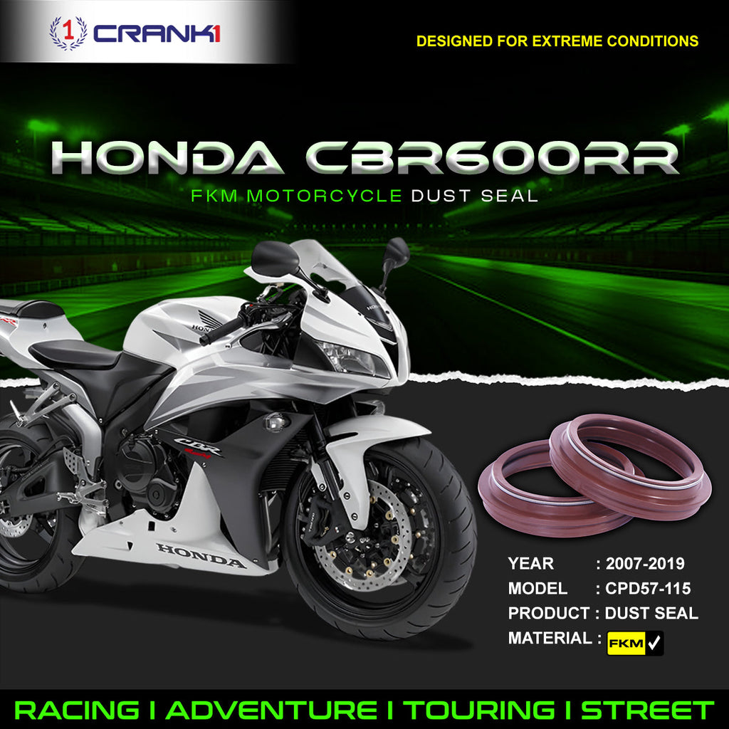Fork Dust Seals Pair For Honda CBR600RR (2007-2019) - CPD57-115 - CRANK1