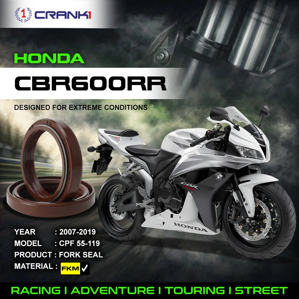 Fork Oil Seals Pair For Honda CBR600RR (2007-2019) - CPF55-119 - CRANK1