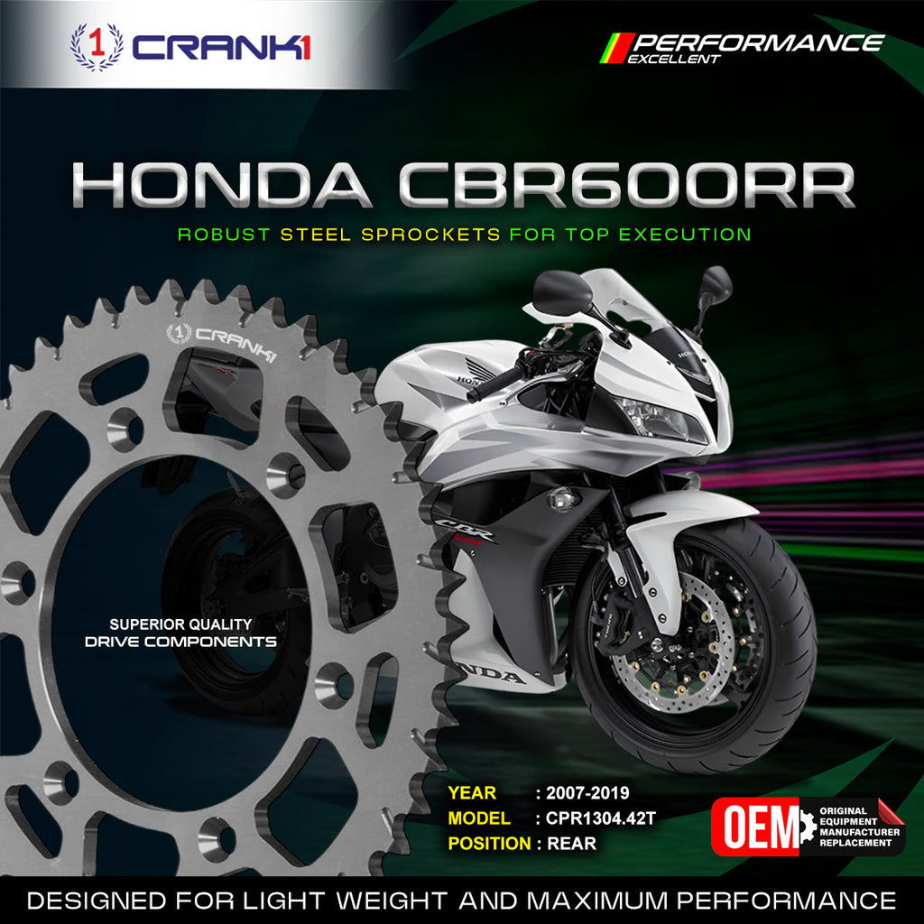 Sprocket For Honda CBR600RR (2007-2019) - Rear - CPR1304.42T - CRANK1
