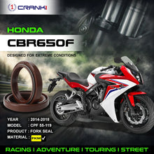 Load image into Gallery viewer, Fork Oil Seals Pair For Honda CBR650F (2014-2018) - CPF55-119 - CRANK1