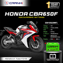 Battery For  Honda CBR650F - CB10S - Factory Activated - CRANK1