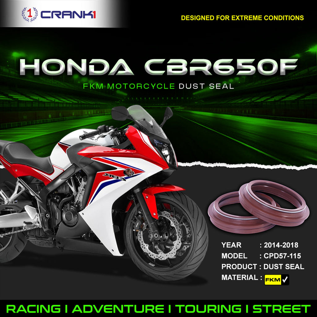 Fork Dust Seals Pair For Honda CBR650F (2014-2018) - CPD57-115 - CRANK1