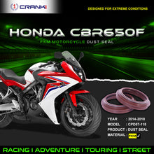 Load image into Gallery viewer, Fork Dust Seals Pair For Honda CBR650F (2014-2018) - CPD57-115 - CRANK1
