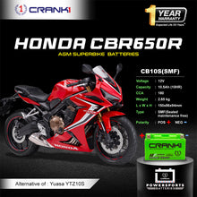 Load image into Gallery viewer, Battery For Honda CBR650R (2010-2025) - CB10S - Factory Activated - CRANK1