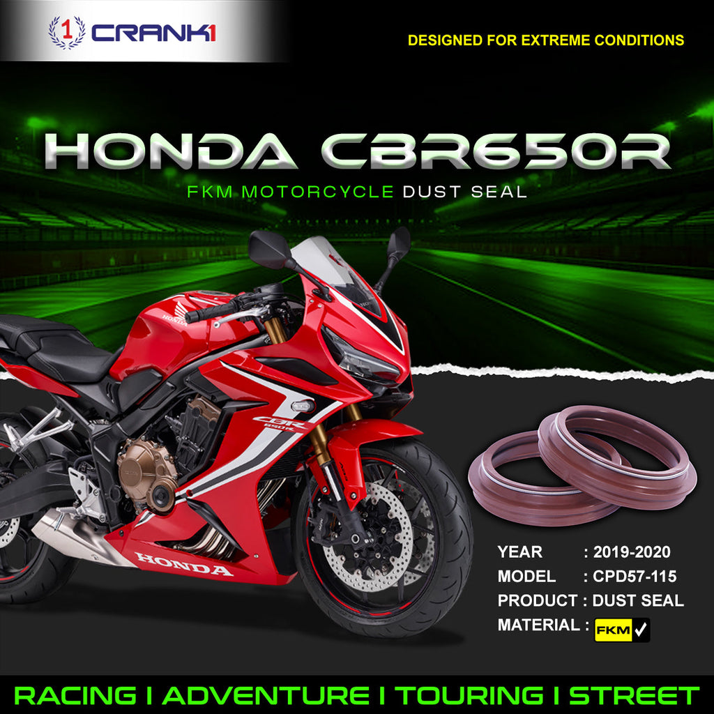 Fork Dust Seals Pair For Honda CBR650R (2019-2020) - CPD57-115 - CRANK1