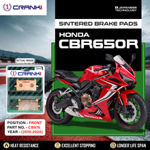 Load image into Gallery viewer, Sintered  Brake Pads For Honda CBR650R (2019-2020) - Front - CB976 - 2 Sets - CRANK1