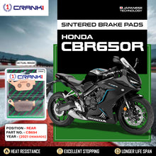 Load image into Gallery viewer, Sintered Brake Pads For Honda CBR650R (2021 Onwards) - Rear - CB694 - 1 Set - CRANK1