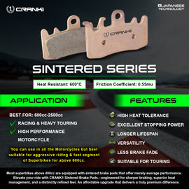 Sintered Brake Pads For Benelli Tornado Tre 900 (2000-2006) - Front - CB706 - 2 Sets - CRANK1
