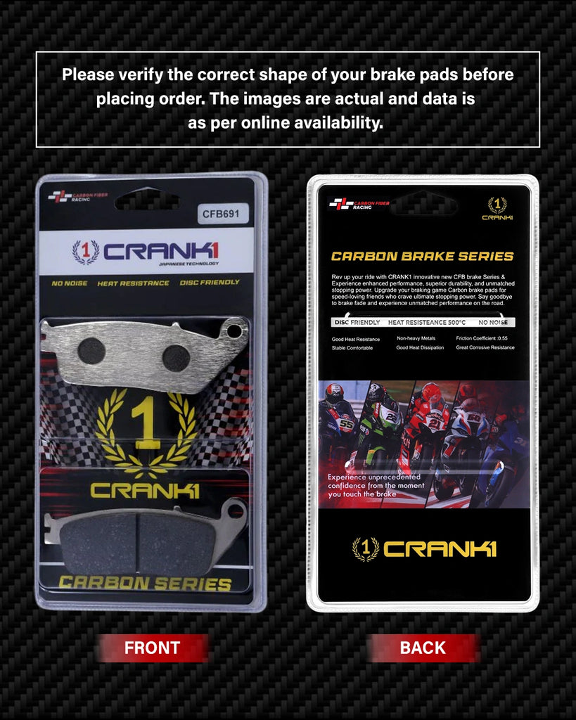 Carbon Brake Pads For Honda CB500X (2019-2023) - Front - CFB691 - 1 Set - CRANK1