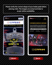 Load image into Gallery viewer, Carbon Brake Pads For Harley Davidson Dyna Street Bob (Upto 2018) - Front - CFB754 - 1 Set - CRANK1