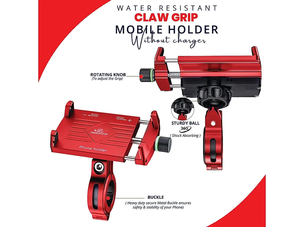 GrandPitstop Claw-Grip Mobile Holder Mount - Red