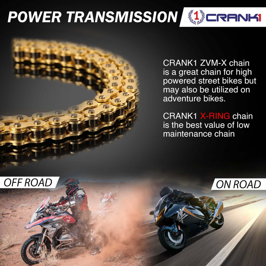 Chain For Honda Africa Twin (2016-2019) - 525 Pitch x 124 Links Gold (ZVMX) - CRANK1
